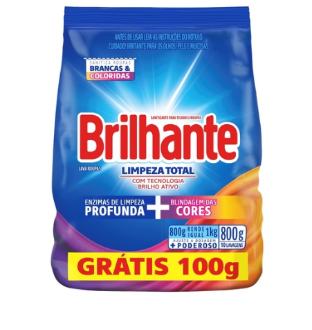 BRILHANTE EM PÓ LIMPEZA TOTAL 800g – REF. 100662