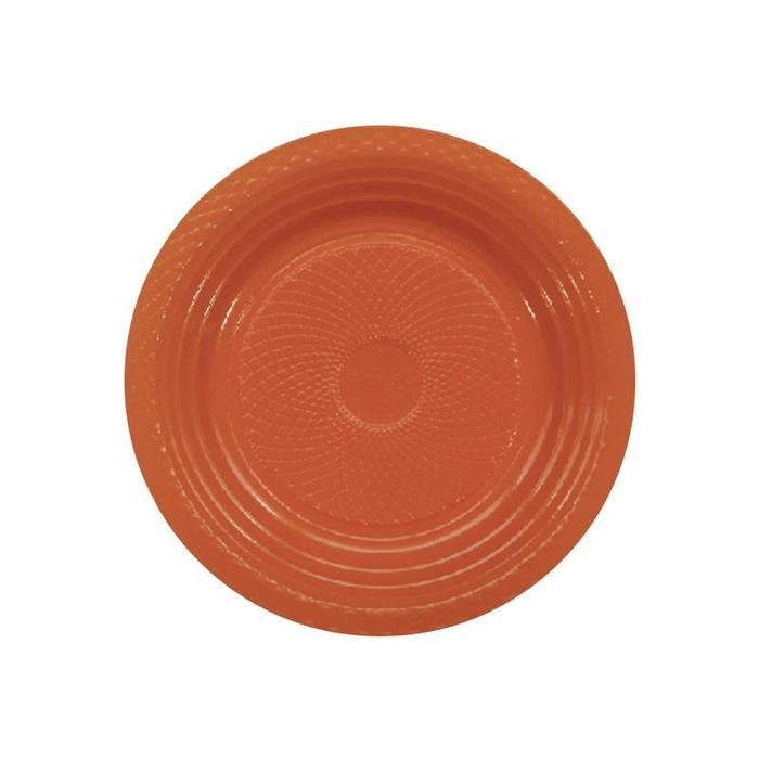 PRATO RASO DESCART. 15CM LARANJA – REF. 101149