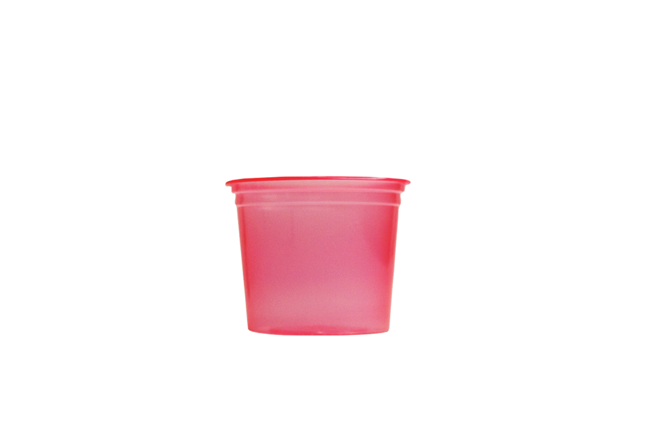 POTE SOBREMESA DESCART. 250ML VERMELHO NEON – REF. 101115